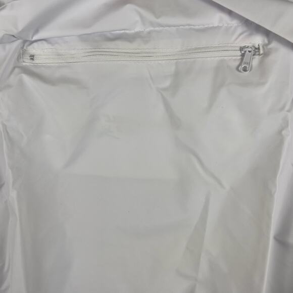 Vintage 80s Shell Aeroshell Jacket S | White PVC Hooded Packable Rain Jacket NOS - Picture 8 of 8